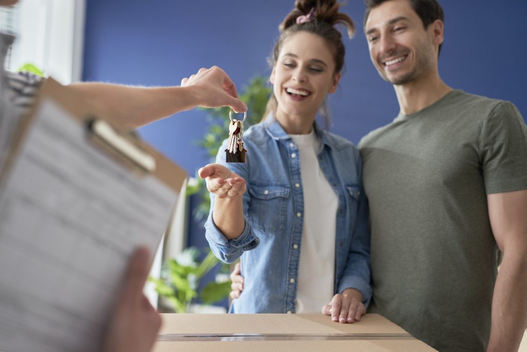 Couple finally getting home keys